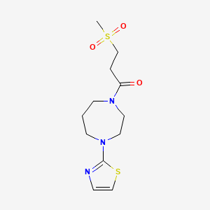 3-Methylsulfonyl-1-[4-(1,3-thiazol-2-yl)-1,4-diazepan-1-yl]propan-1-one