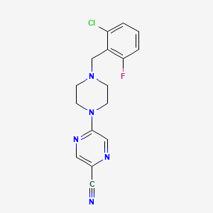 5-[4-[(2-Chloro-6-fluorophenyl)methyl]piperazin-1-yl]pyrazine-2-carbonitrile