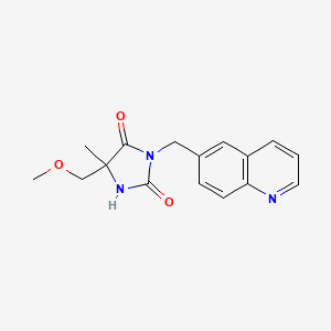 molecular formula C16H17N3O3 B7058980 5-(Methoxymethyl)-5-methyl-3-(quinolin-6-ylmethyl)imidazolidine-2,4-dione 