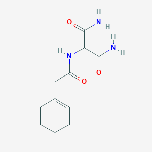 molecular formula C11H17N3O3 B7058993 2-[[2-(Cyclohexen-1-yl)acetyl]amino]propanediamide 