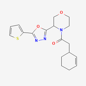 2-Cyclohex-2-en-1-yl-1-[3-(5-thiophen-2-yl-1,3,4-oxadiazol-2-yl)morpholin-4-yl]ethanone