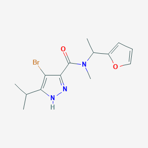 4-bromo-N-[1-(furan-2-yl)ethyl]-N-methyl-5-propan-2-yl-1H-pyrazole-3-carboxamide