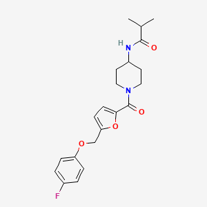 molecular formula C21H25FN2O4 B7059036 N-[1-[5-[(4-fluorophenoxy)methyl]furan-2-carbonyl]piperidin-4-yl]-2-methylpropanamide 