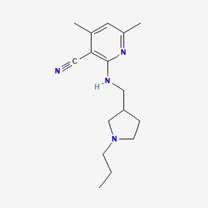 molecular formula C16H24N4 B7059051 4,6-Dimethyl-2-[(1-propylpyrrolidin-3-yl)methylamino]pyridine-3-carbonitrile 