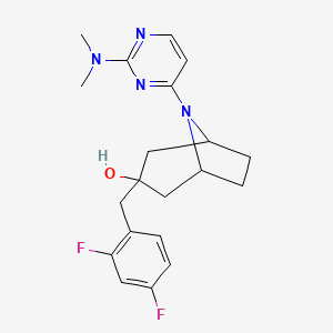 3-[(2,4-Difluorophenyl)methyl]-8-[2-(dimethylamino)pyrimidin-4-yl]-8-azabicyclo[3.2.1]octan-3-ol