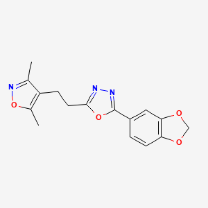 2-(1,3-Benzodioxol-5-yl)-5-[2-(3,5-dimethyl-1,2-oxazol-4-yl)ethyl]-1,3,4-oxadiazole