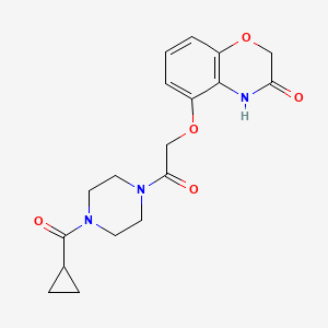 molecular formula C18H21N3O5 B7059126 5-[2-[4-(cyclopropanecarbonyl)piperazin-1-yl]-2-oxoethoxy]-4H-1,4-benzoxazin-3-one 