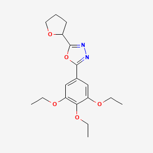 molecular formula C18H24N2O5 B7059136 2-(Oxolan-2-yl)-5-(3,4,5-triethoxyphenyl)-1,3,4-oxadiazole 