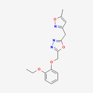 2-[(2-Ethoxyphenoxy)methyl]-5-[(5-methyl-1,2-oxazol-3-yl)methyl]-1,3,4-oxadiazole