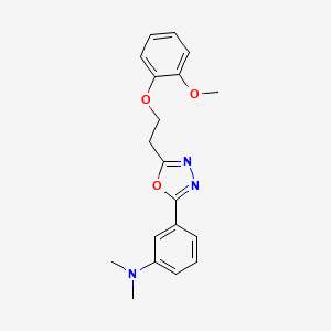 molecular formula C19H21N3O3 B7059170 3-[5-[2-(2-methoxyphenoxy)ethyl]-1,3,4-oxadiazol-2-yl]-N,N-dimethylaniline 