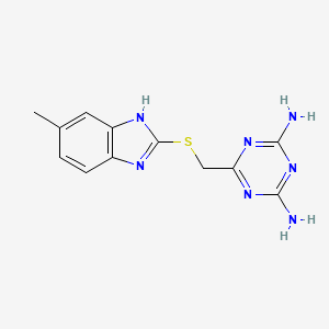 6-[(6-methyl-1H-benzimidazol-2-yl)sulfanylmethyl]-1,3,5-triazine-2,4-diamine