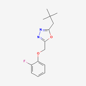 2-(2,2-Dimethylpropyl)-5-[(2-fluorophenoxy)methyl]-1,3,4-oxadiazole