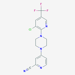 4-[4-[3-Chloro-5-(trifluoromethyl)pyridin-2-yl]piperazin-1-yl]pyridine-2-carbonitrile