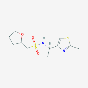 N-[1-(2-methyl-1,3-thiazol-4-yl)ethyl]-1-(oxolan-2-yl)methanesulfonamide