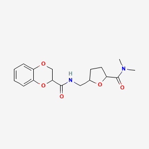 molecular formula C17H22N2O5 B7059257 N-[[5-(dimethylcarbamoyl)oxolan-2-yl]methyl]-2,3-dihydro-1,4-benzodioxine-3-carboxamide 