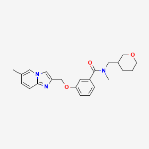 N-methyl-3-[(6-methylimidazo[1,2-a]pyridin-2-yl)methoxy]-N-(oxan-3-ylmethyl)benzamide