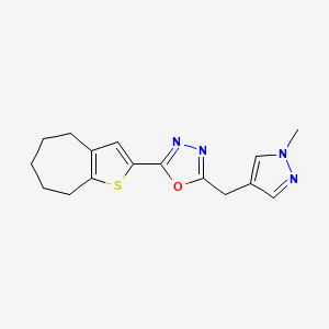 2-[(1-methylpyrazol-4-yl)methyl]-5-(5,6,7,8-tetrahydro-4H-cyclohepta[b]thiophen-2-yl)-1,3,4-oxadiazole