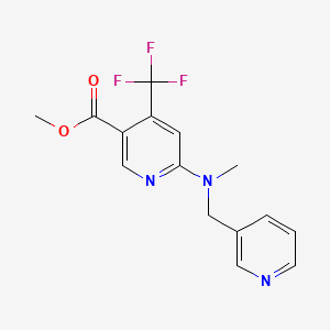 molecular formula C15H14F3N3O2 B7059291 Methyl 6-[methyl(pyridin-3-ylmethyl)amino]-4-(trifluoromethyl)pyridine-3-carboxylate 