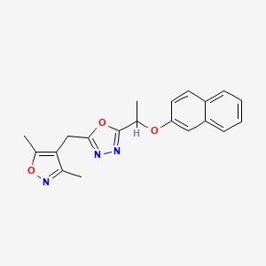 2-[(3,5-Dimethyl-1,2-oxazol-4-yl)methyl]-5-(1-naphthalen-2-yloxyethyl)-1,3,4-oxadiazole