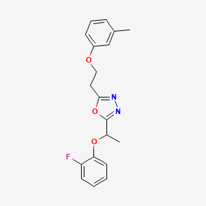 2-[1-(2-Fluorophenoxy)ethyl]-5-[2-(3-methylphenoxy)ethyl]-1,3,4-oxadiazole