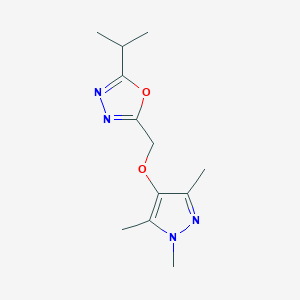 2-Propan-2-yl-5-[(1,3,5-trimethylpyrazol-4-yl)oxymethyl]-1,3,4-oxadiazole