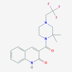 3-[2,2-dimethyl-4-(2,2,2-trifluoroethyl)piperazine-1-carbonyl]-1H-quinolin-2-one