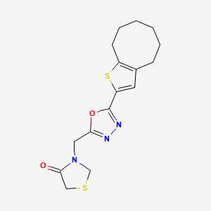 3-[[5-(4,5,6,7,8,9-Hexahydrocycloocta[b]thiophen-2-yl)-1,3,4-oxadiazol-2-yl]methyl]-1,3-thiazolidin-4-one