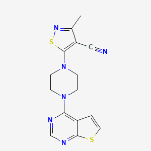 3-Methyl-5-(4-thieno[2,3-d]pyrimidin-4-ylpiperazin-1-yl)-1,2-thiazole-4-carbonitrile