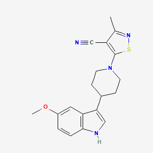 5-[4-(5-methoxy-1H-indol-3-yl)piperidin-1-yl]-3-methyl-1,2-thiazole-4-carbonitrile