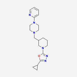 2-Cyclopropyl-5-[3-[(4-pyridin-2-ylpiperazin-1-yl)methyl]piperidin-1-yl]-1,3,4-oxadiazole