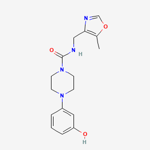 4-(3-hydroxyphenyl)-N-[(5-methyl-1,3-oxazol-4-yl)methyl]piperazine-1-carboxamide