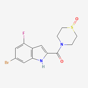 (6-bromo-4-fluoro-1H-indol-2-yl)-(1-oxo-1,4-thiazinan-4-yl)methanone