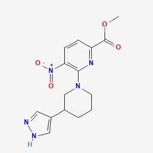 methyl 5-nitro-6-[3-(1H-pyrazol-4-yl)piperidin-1-yl]pyridine-2-carboxylate