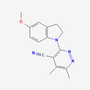 3-(5-Methoxy-2,3-dihydroindol-1-yl)-5,6-dimethylpyridazine-4-carbonitrile