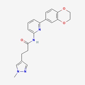 N-[6-(2,3-dihydro-1,4-benzodioxin-6-yl)pyridin-2-yl]-3-(1-methylpyrazol-4-yl)propanamide