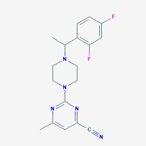 2-[4-[1-(2,4-Difluorophenyl)ethyl]piperazin-1-yl]-6-methylpyrimidine-4-carbonitrile