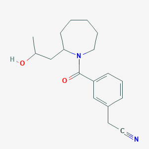 2-[3-[2-(2-Hydroxypropyl)azepane-1-carbonyl]phenyl]acetonitrile