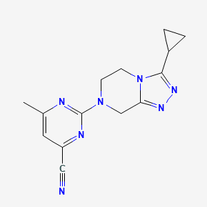 2-(3-cyclopropyl-6,8-dihydro-5H-[1,2,4]triazolo[4,3-a]pyrazin-7-yl)-6-methylpyrimidine-4-carbonitrile