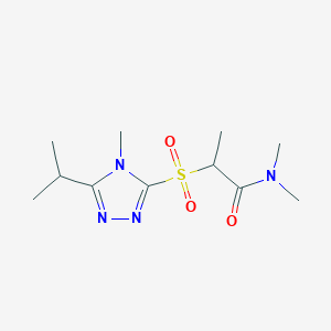 N,N-dimethyl-2-[(4-methyl-5-propan-2-yl-1,2,4-triazol-3-yl)sulfonyl]propanamide