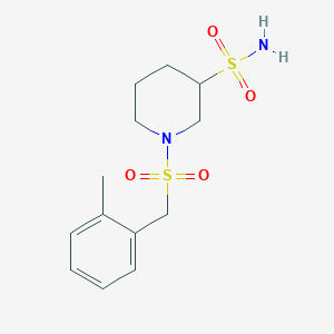 1-[(2-Methylphenyl)methylsulfonyl]piperidine-3-sulfonamide