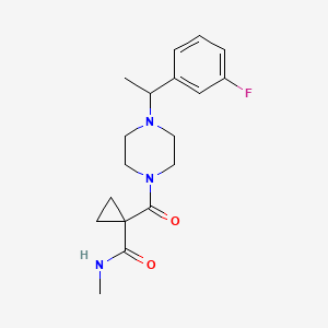 1-[4-[1-(3-fluorophenyl)ethyl]piperazine-1-carbonyl]-N-methylcyclopropane-1-carboxamide