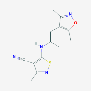 5-[1-(3,5-Dimethyl-1,2-oxazol-4-yl)propan-2-ylamino]-3-methyl-1,2-thiazole-4-carbonitrile