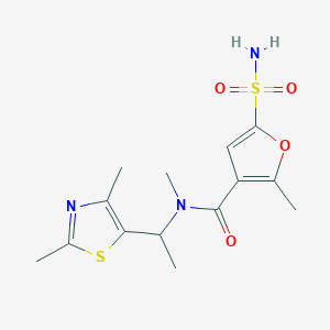 N-[1-(2,4-dimethyl-1,3-thiazol-5-yl)ethyl]-N,2-dimethyl-5-sulfamoylfuran-3-carboxamide