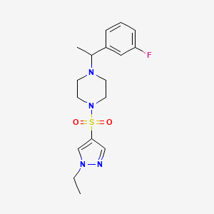 1-(1-Ethylpyrazol-4-yl)sulfonyl-4-[1-(3-fluorophenyl)ethyl]piperazine