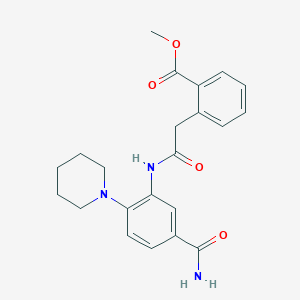 Methyl 2-[2-(5-carbamoyl-2-piperidin-1-ylanilino)-2-oxoethyl]benzoate