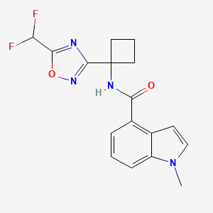 N-[1-[5-(difluoromethyl)-1,2,4-oxadiazol-3-yl]cyclobutyl]-1-methylindole-4-carboxamide