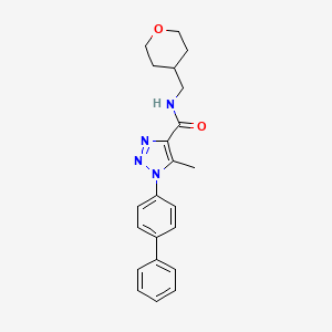 molecular formula C22H24N4O2 B7059774 5-methyl-N-(oxan-4-ylmethyl)-1-(4-phenylphenyl)triazole-4-carboxamide 