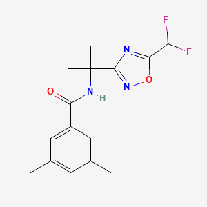 N-[1-[5-(difluoromethyl)-1,2,4-oxadiazol-3-yl]cyclobutyl]-3,5-dimethylbenzamide