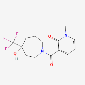 3-[4-Hydroxy-4-(trifluoromethyl)azepane-1-carbonyl]-1-methylpyridin-2-one