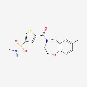 N-methyl-5-(7-methyl-3,5-dihydro-2H-1,4-benzoxazepine-4-carbonyl)thiophene-3-sulfonamide